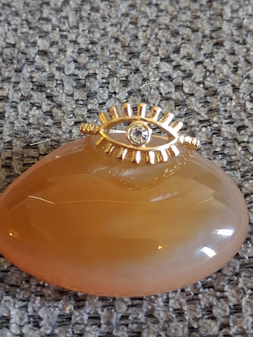 Gold Evil Eye Ring with Clear Stone - Women Jewelry